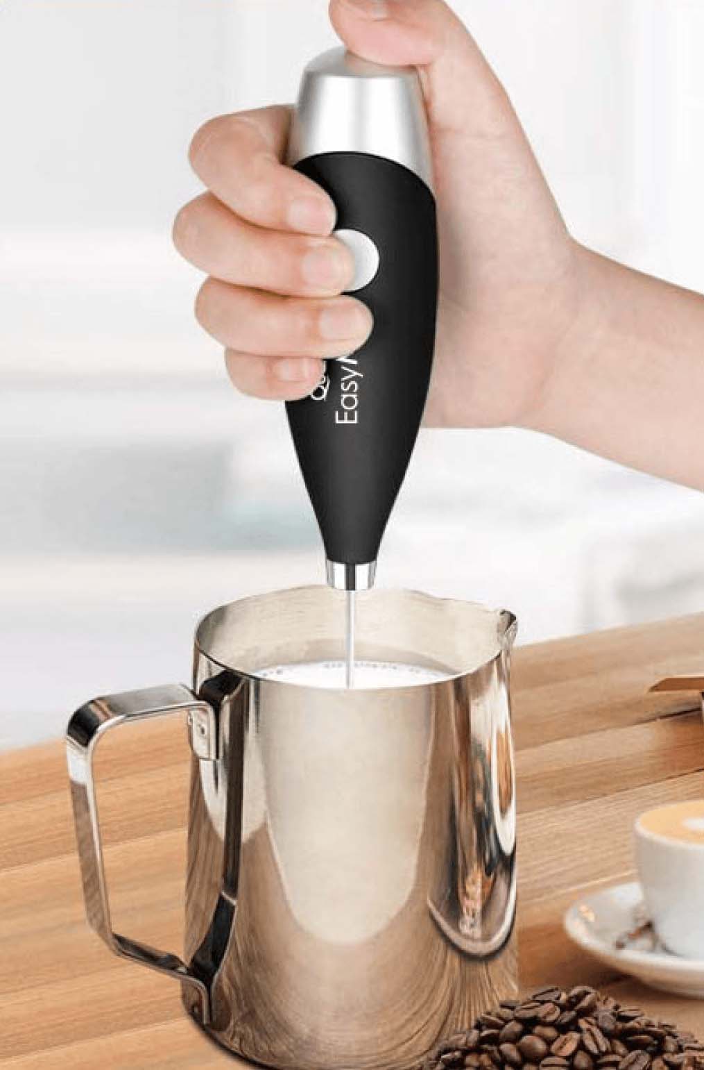 Mixer Batidor De Cafe EasyMix Quanta Inox A Pila