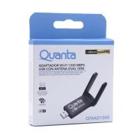 Adaptador Wi-Fi 1300 Mbps USB con Antena Dual 5DBI Quanta Products